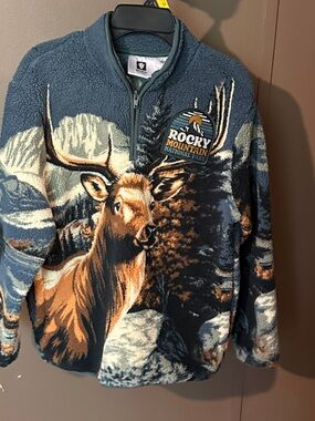 Rocky Mountain National Park BoysFleece Pullover Sweater - Navy/Blue/Tan